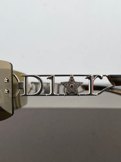 Dior by Galliano 2000s ‘Diorlywood’ Rhinestone Wrap Mask Shield Sunglasses