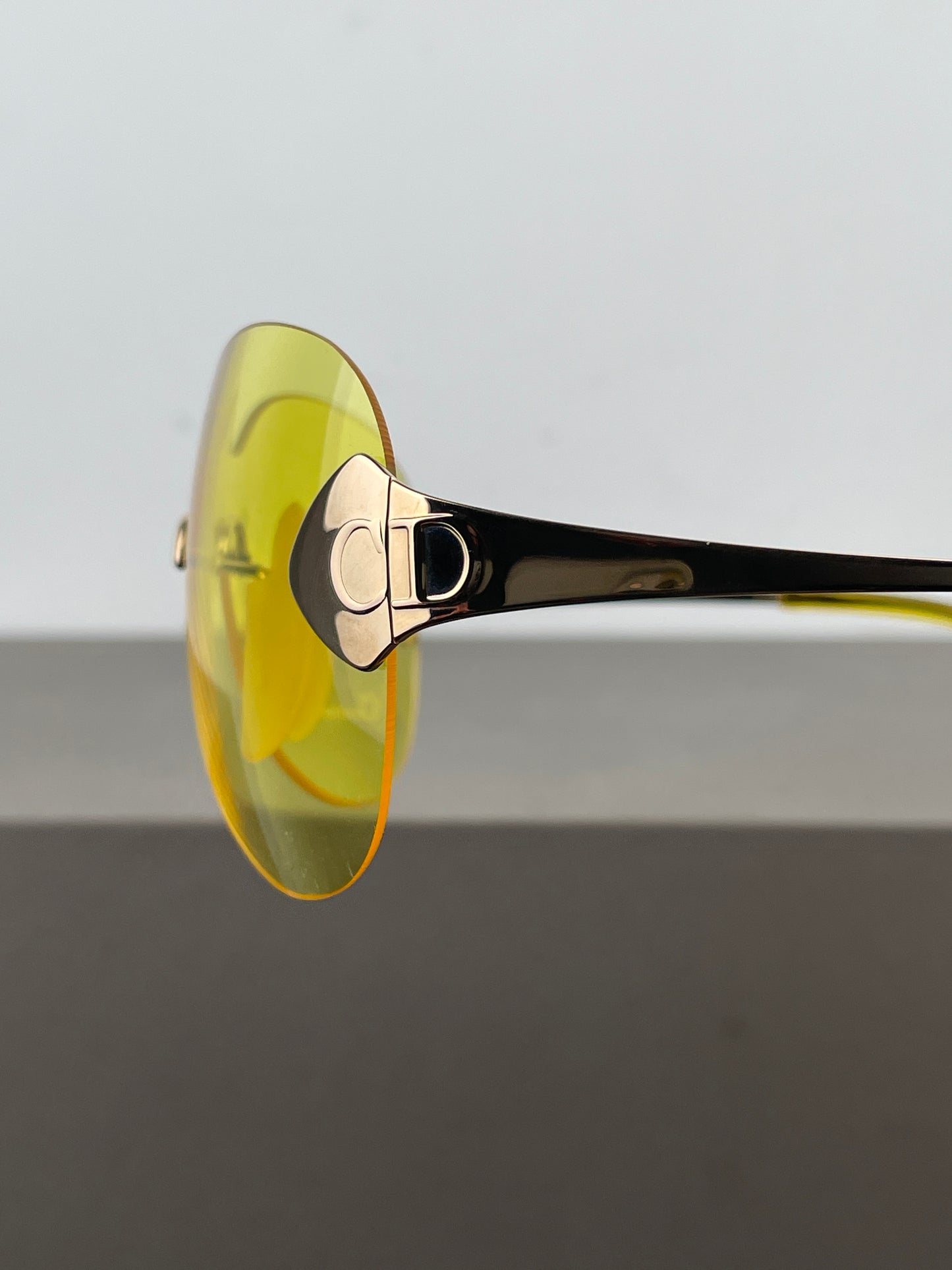 Dior by Galliano SS00 ‘Pilot’ Rimless Wrap Mask Shield Sunglasses