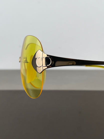Dior by Galliano SS00 ‘Pilot’ Rimless Wrap Mask Shield Sunglasses