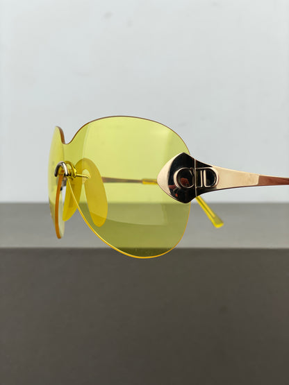 Dior by Galliano SS00 ‘Pilot’ Rimless Wrap Mask Shield Sunglasses