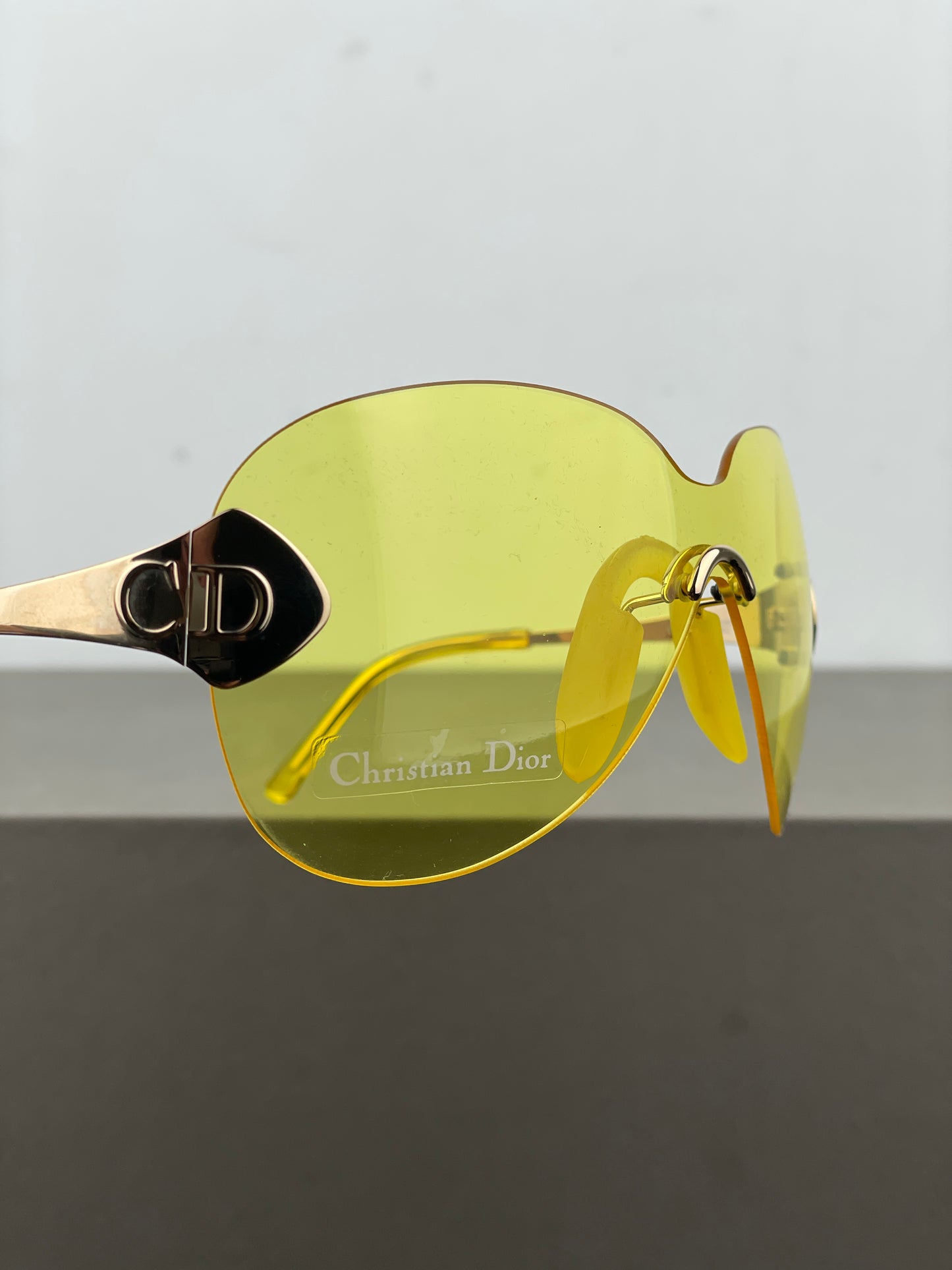 Dior by Galliano SS00 ‘Pilot’ Rimless Wrap Mask Shield Sunglasses