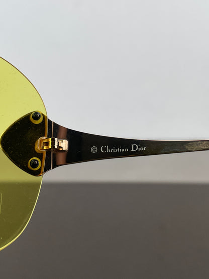 Dior by Galliano SS00 ‘Pilot’ Rimless Wrap Mask Shield Sunglasses