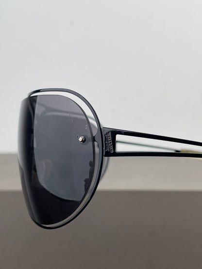 Jean Paul Gaultier 1990s SJP 006 Aviator Wrap Mask Shield Sunglasses