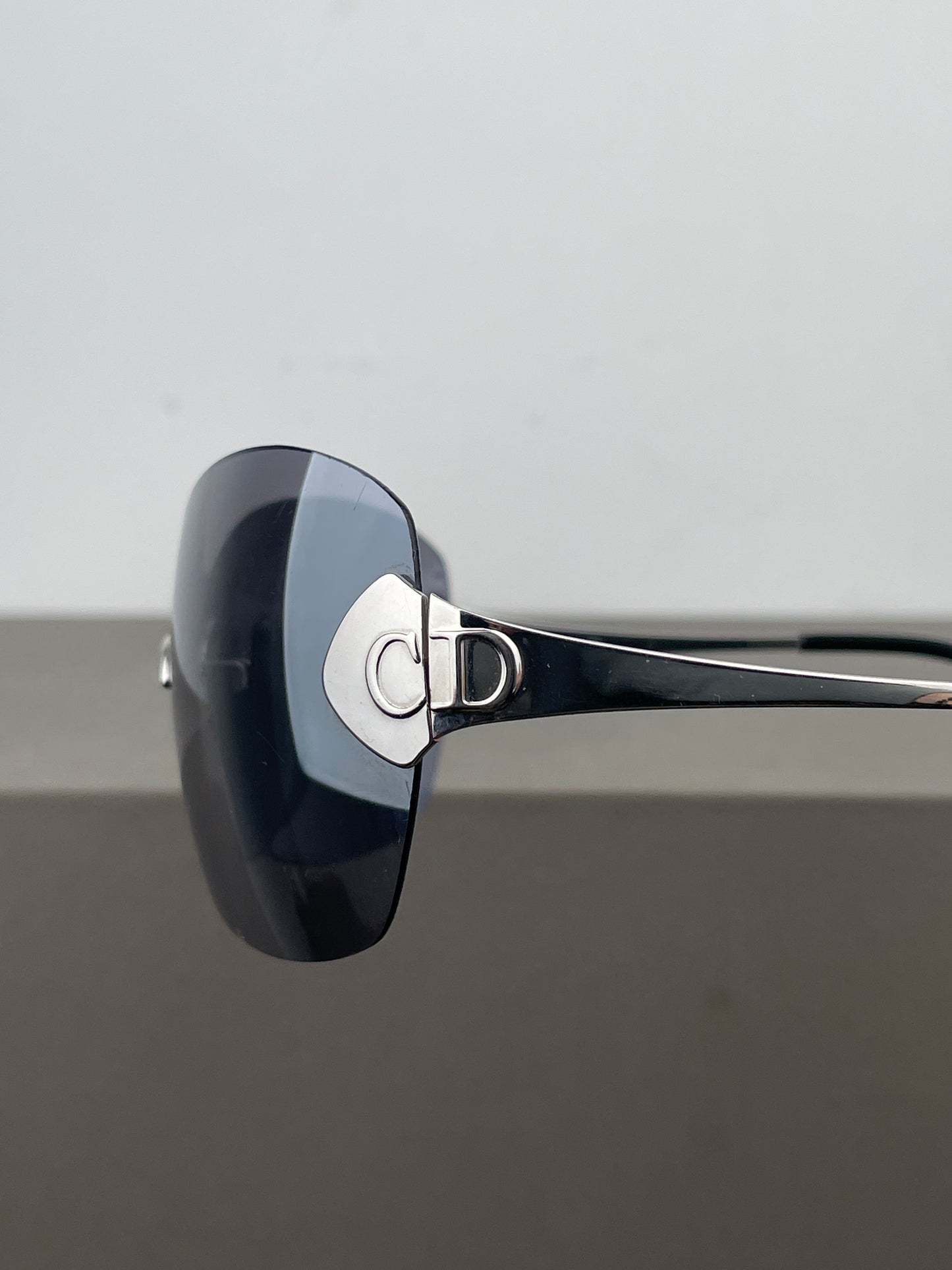 Dior by Galliano SS00 ‘Futura’ Rimless Pilot Wrap Mask Shield Sunglasses