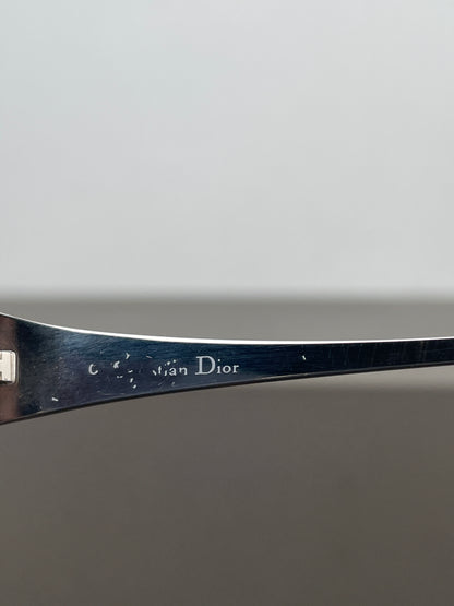 Dior by Galliano SS00 ‘Futura’ Rimless Pilot Wrap Mask Shield Sunglasses