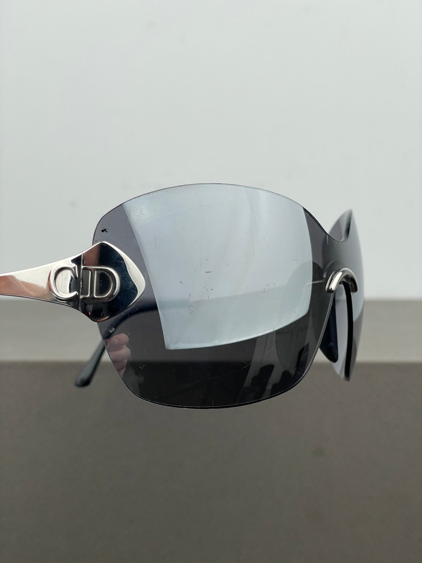 Dior by Galliano SS00 ‘Futura’ Rimless Pilot Wrap Mask Shield Sunglasses