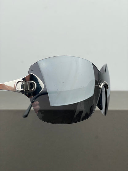 Dior by Galliano SS00 ‘Futura’ Rimless Pilot Wrap Mask Shield Sunglasses