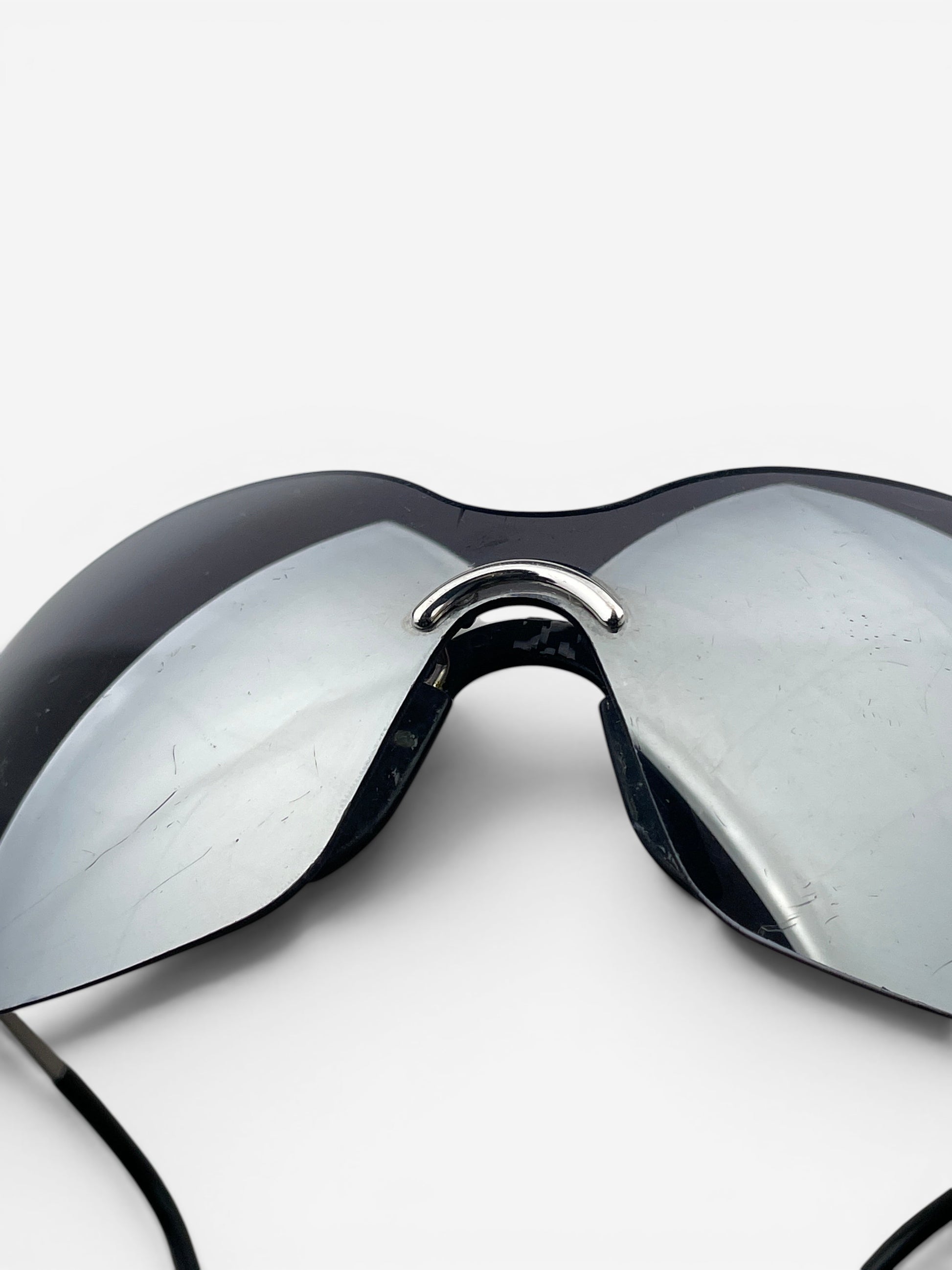 Dior by Galliano SS00 ‘Futura’ Rimless Pilot Wrap Mask Shield Sunglasses – photo 12