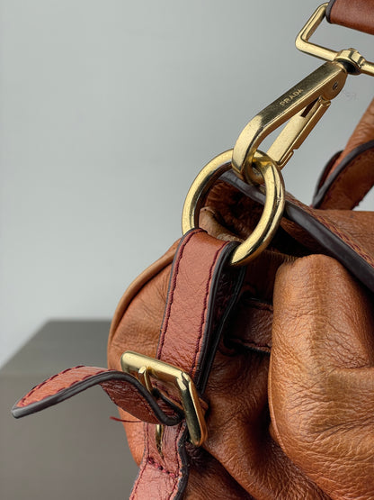 Prada 2000s Cervo Dragon Oro Satchel Handbag