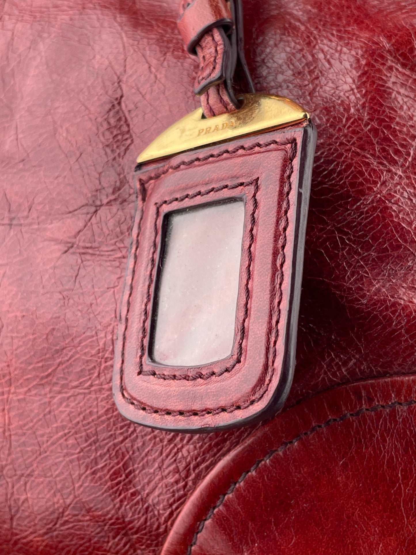 Prada 2000s Vitello Shine Bauletto Handbag