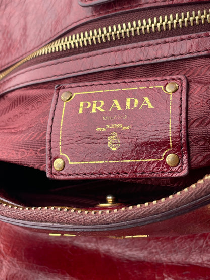 Prada 2000s Vitello Shine Bauletto Handbag