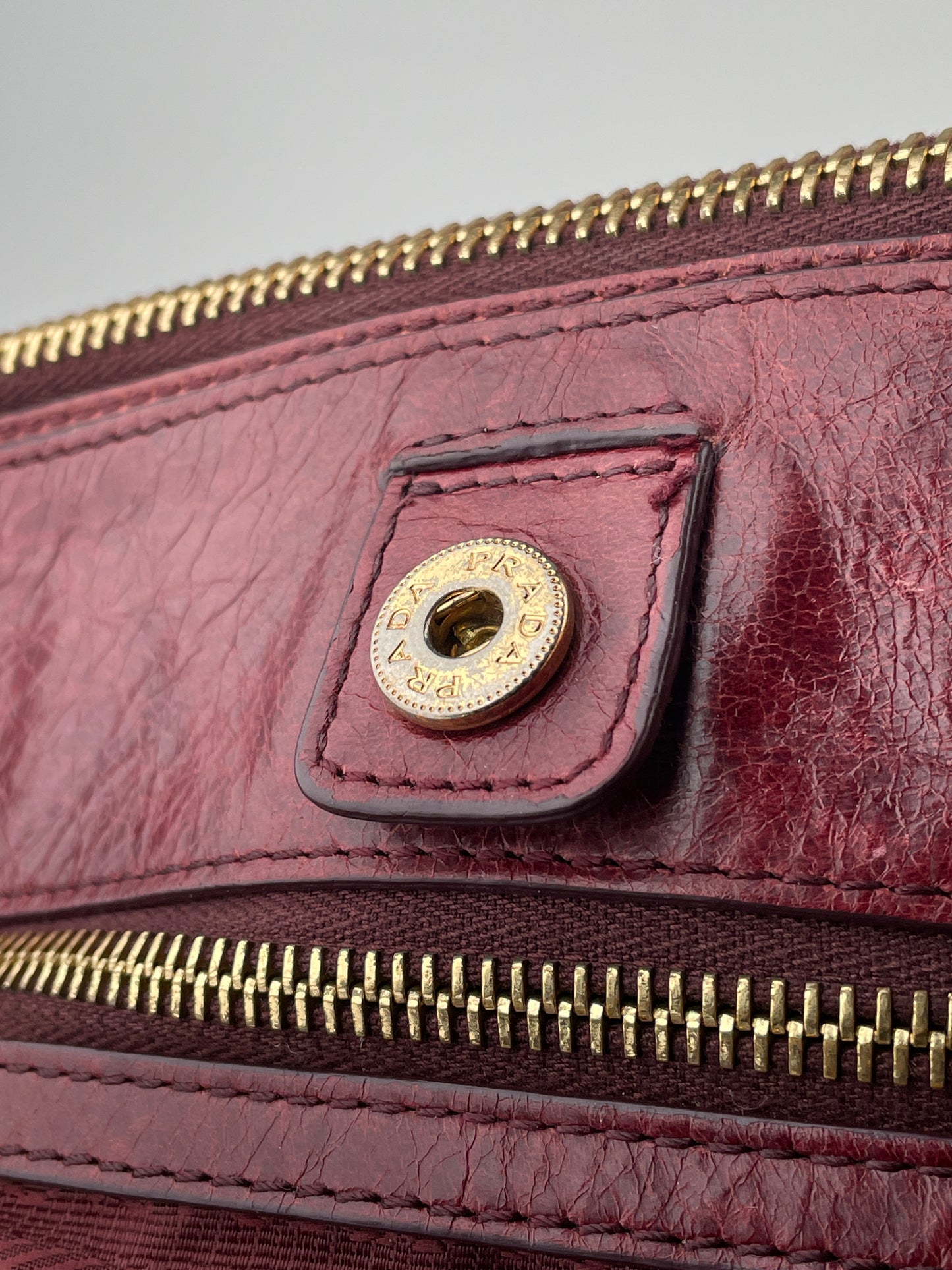 Prada 2000s Vitello Shine Bauletto Handbag