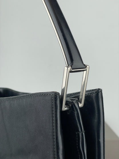 Prada AW98 Vitello Metallo Metal Handle Shoulder Bag