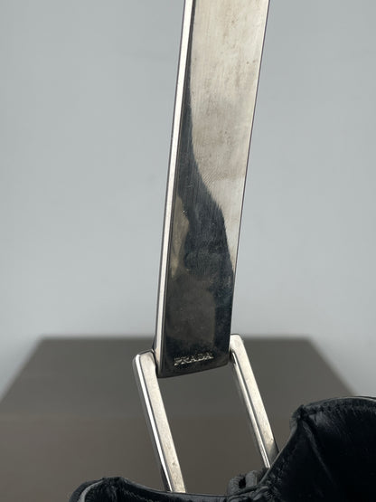 Prada AW98 Vitello Metallo Metal Handle Shoulder Bag