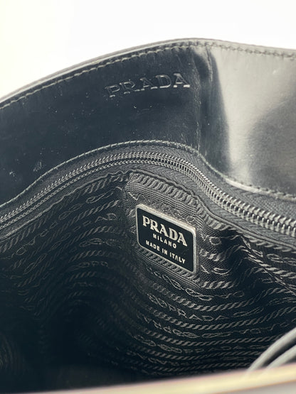 Prada AW98 Vitello Metallo Metal Handle Shoulder Bag