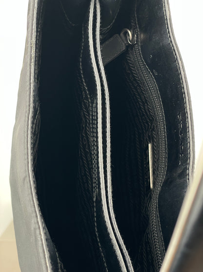 Prada AW98 Vitello Metallo Metal Handle Shoulder Bag