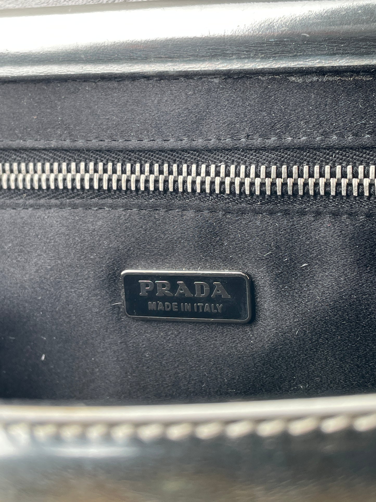 Prada SS03 Metal Handle ‘Vernice Swing’ Shoulder Bag