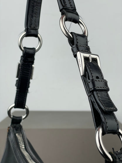 Prada 2000s Tessuto Hybrid Hobo Shoulder Bag