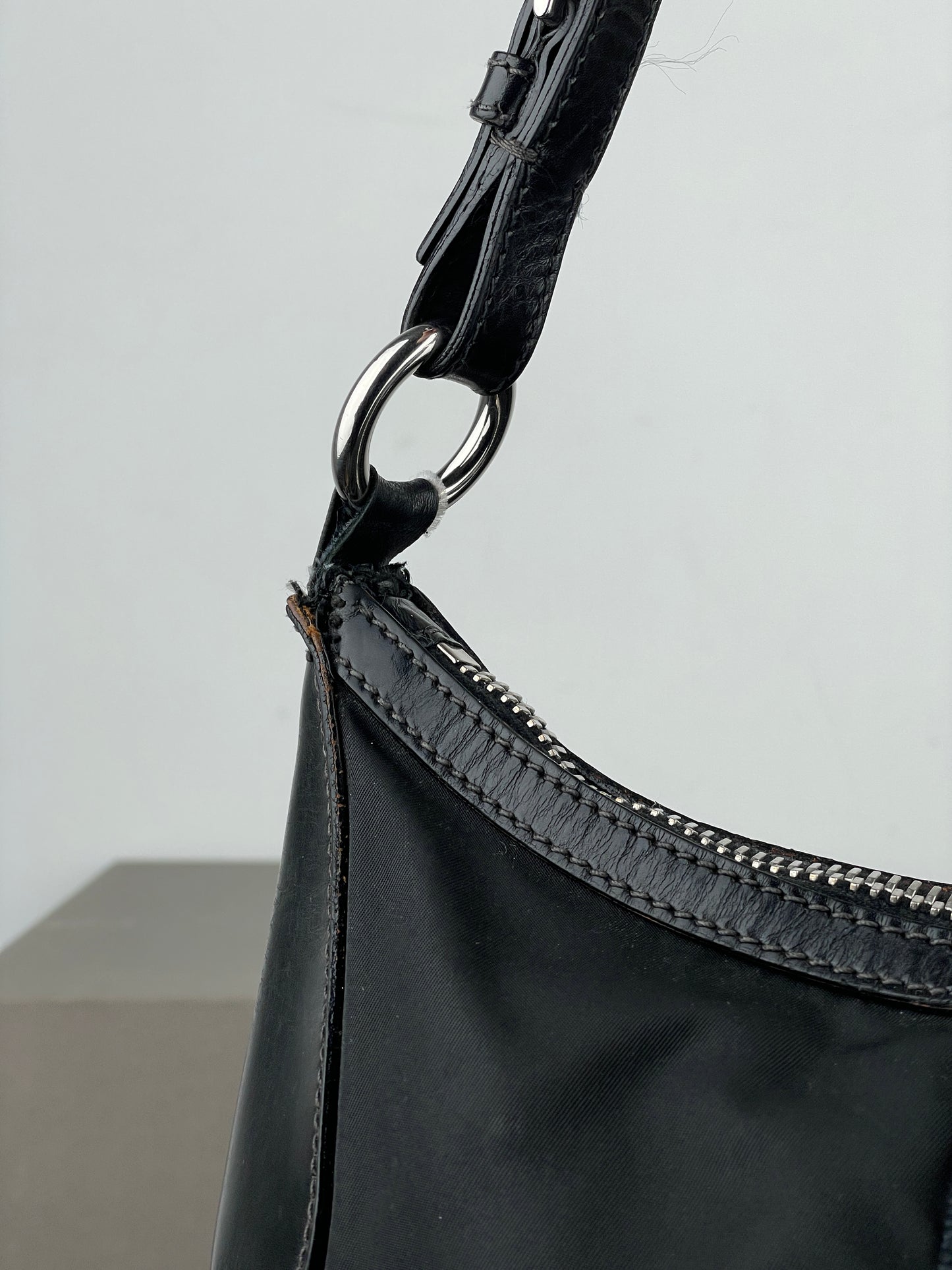 Prada 2000s Tessuto Hybrid Hobo Shoulder Bag