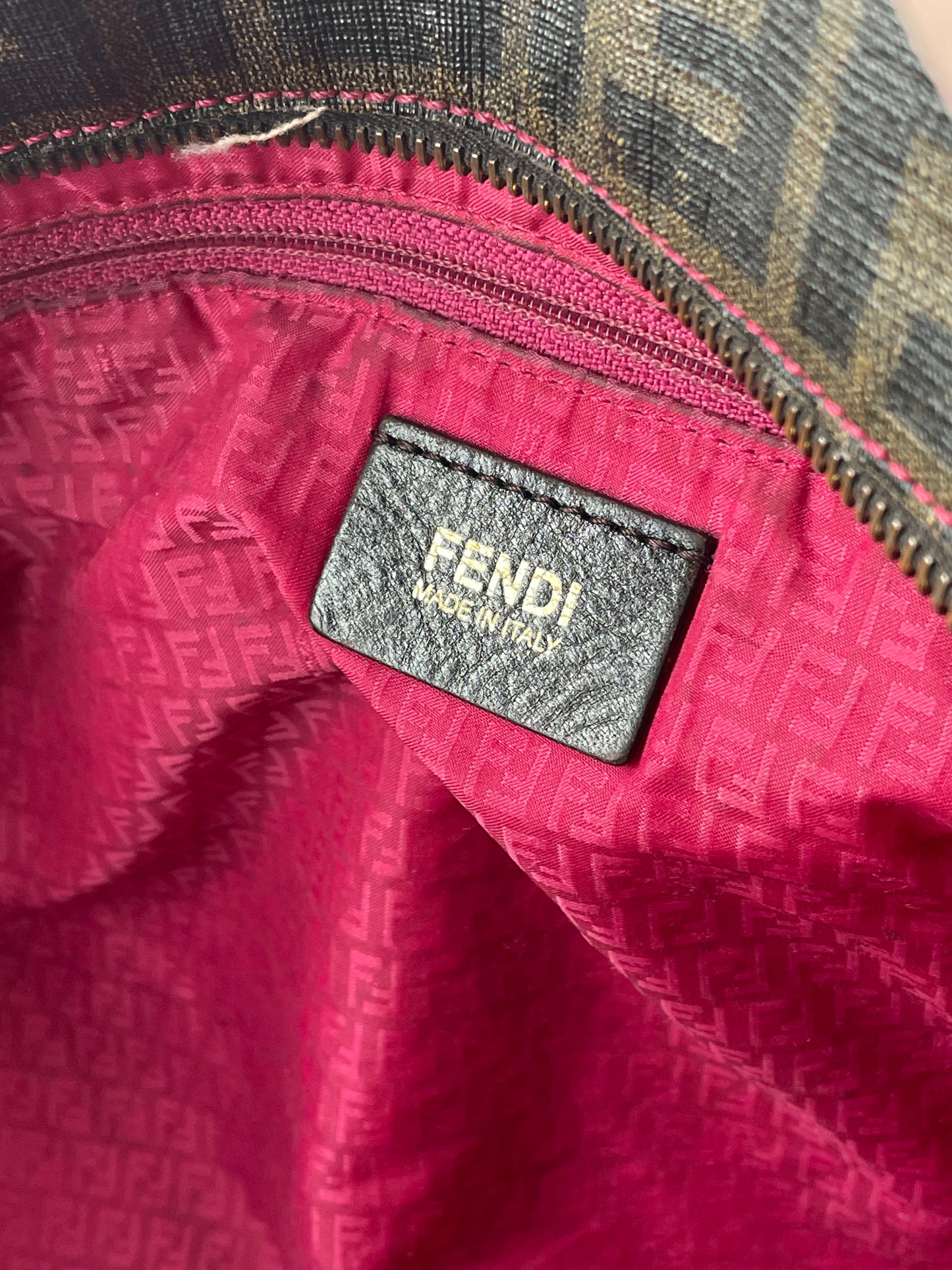 Fendi 2000s Zucca Canvas Roll Shopper Handbag