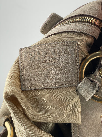 Prada 2000s Scamosciato Suede Hobo Shoulder Bag