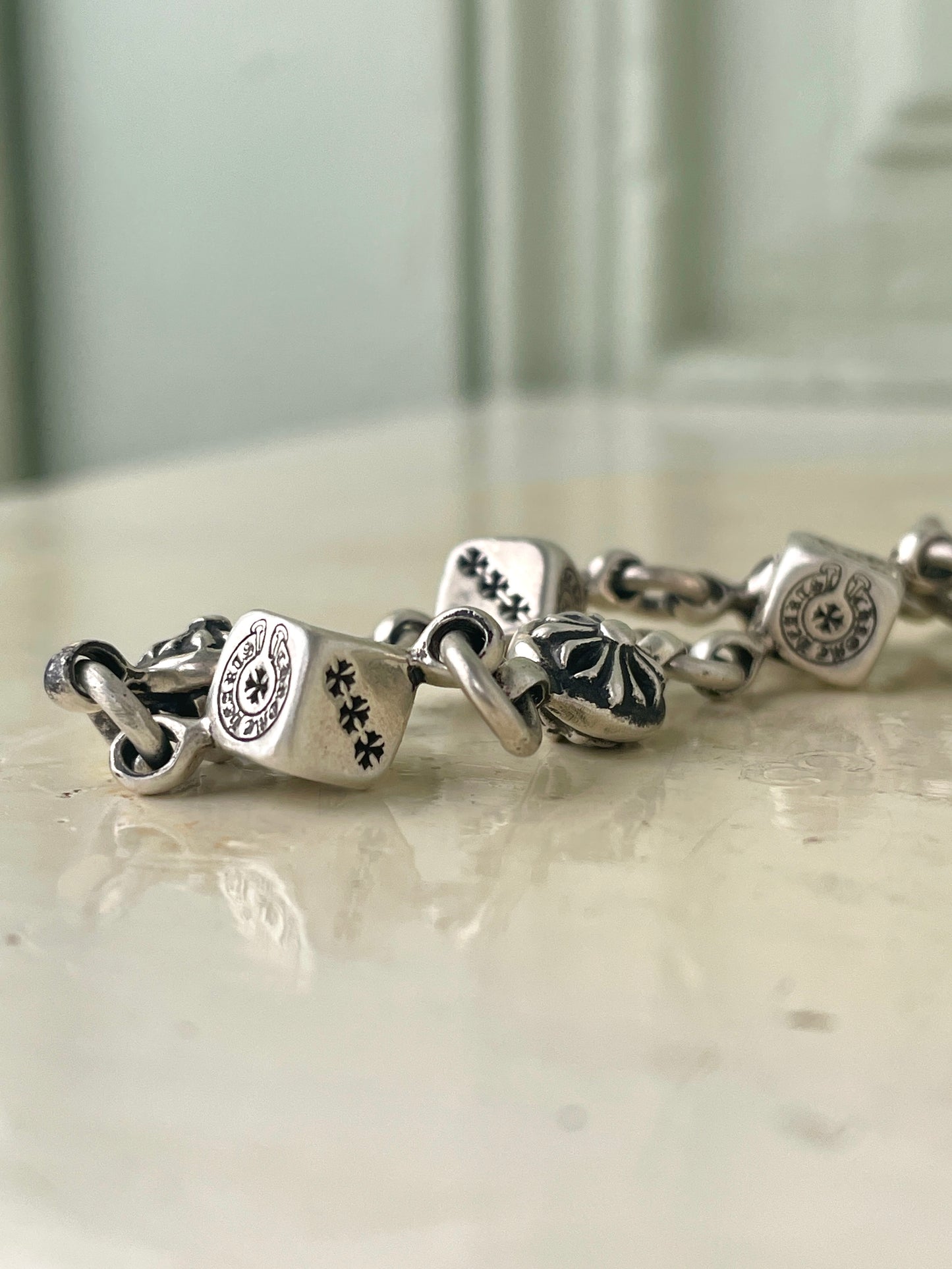 Chrome Hearts Dice Crosball Bracelet