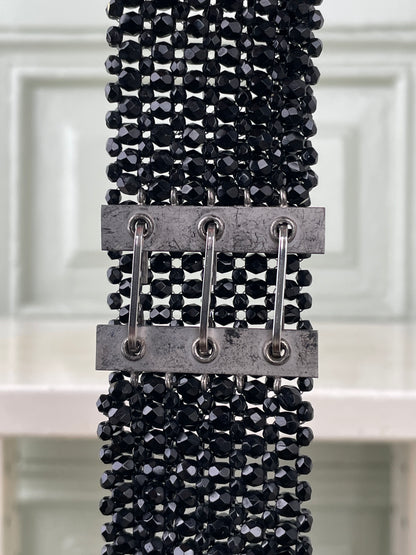 Dior Homme SS04 STRIP Black Beaded Glitter Belt