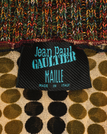 Jean Paul Gaultier AW95 `Cyberdot´ Vasarely-Print Mesh Turtleneck Longsleeve