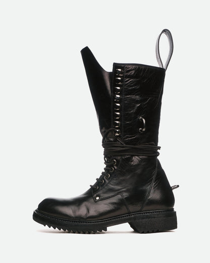 Rick Owens SS16 'Cyclops' Metal-Hook Combat Boots