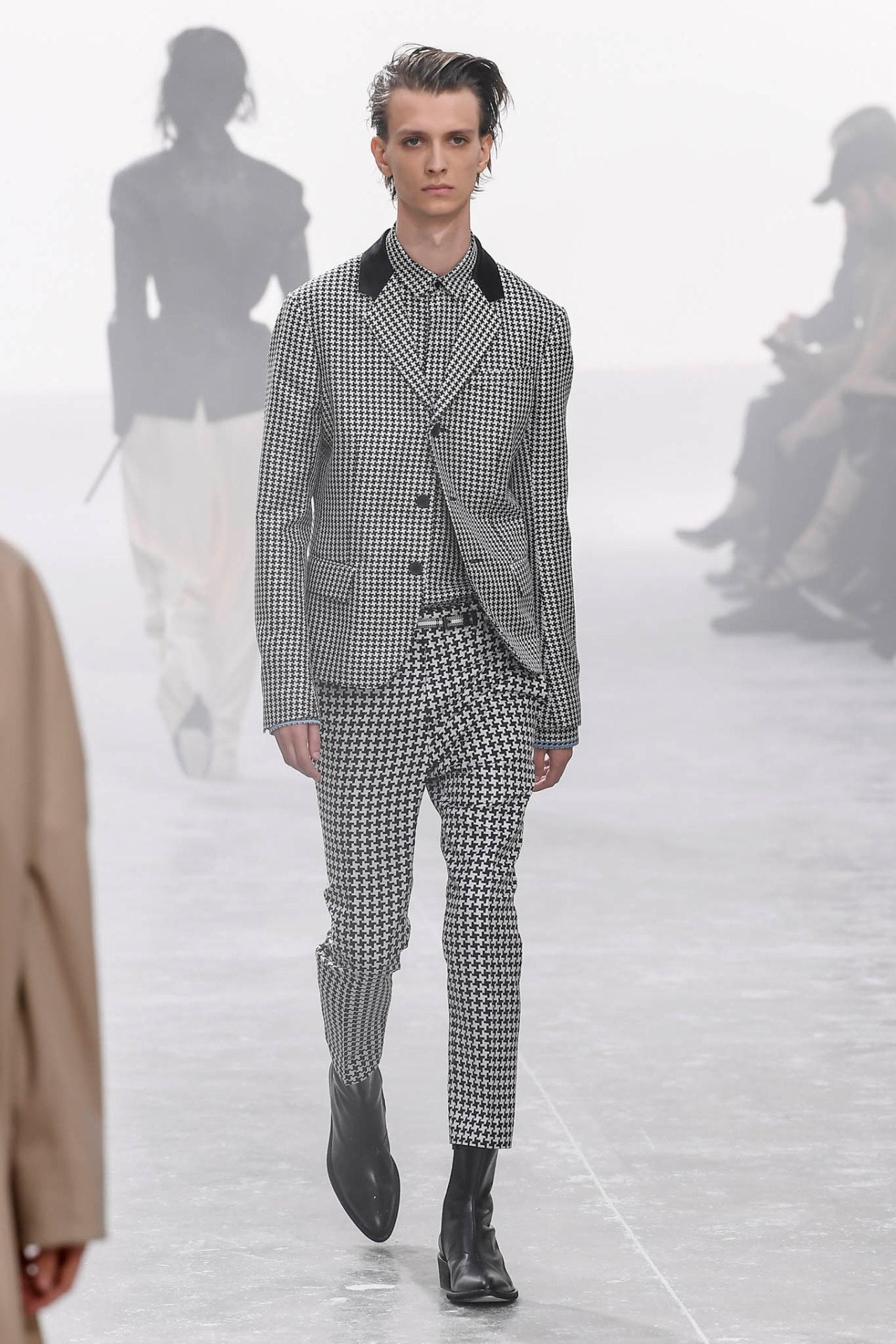 Haider Ackermann SS19 Houndstooth `Daytona´ Bomber Jacket