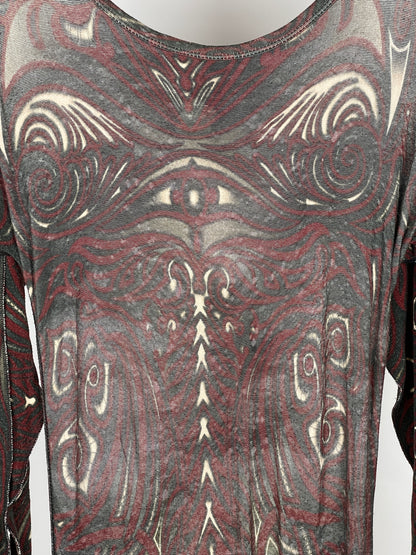 Jean Paul Gaultier SS96 Cyberbaba Maori Tribal Tattoo Dress